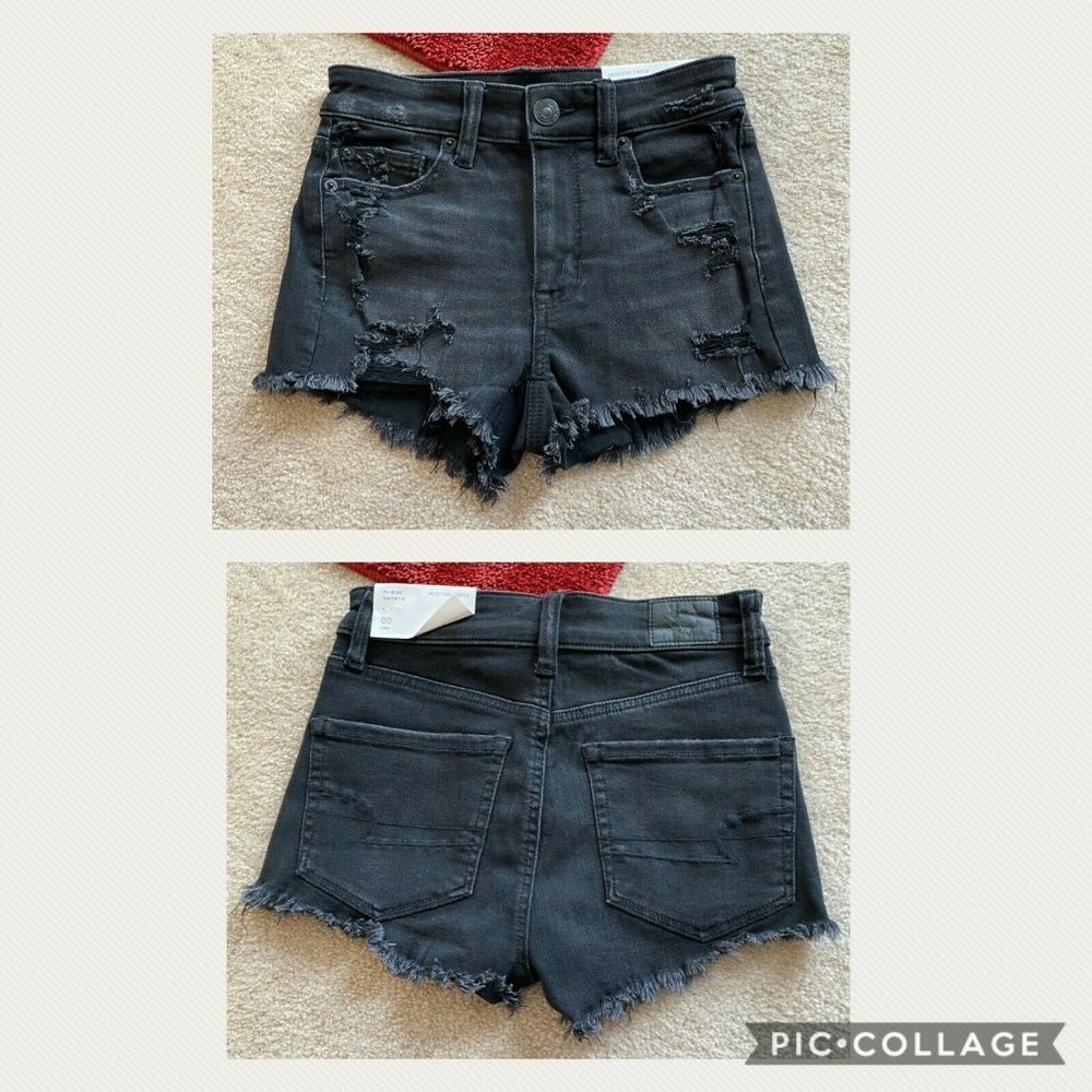 AE Ne(x)t Level Stretch 00 Black Hi-Rise Shortie - Picture 8 of 10